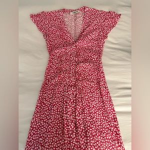 Pink and white floral dress